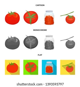 Isolated object of vegetable and delicious sign. Collection of vegetable and natural vector icon for stock.