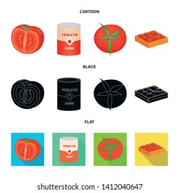 Isolated object of vegetable and delicious sign. Set of vegetable and natural stock vector illustration.
