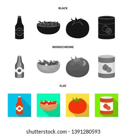 Isolated object of vegetable and delicious symbol. Set of vegetable and natural stock vector illustration.