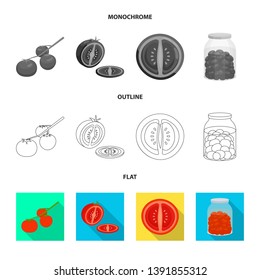 Isolated object of vegetable and delicious symbol. Set of vegetable and natural stock symbol for web.