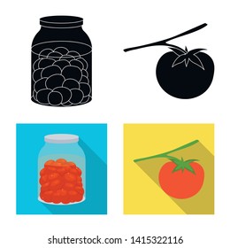 Isolated object of vegetable and delicious symbol. Collection of vegetable and natural vector icon for stock.