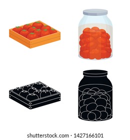 Isolated object of vegetable and delicious symbol. Collection of vegetable and natural stock symbol for web.
