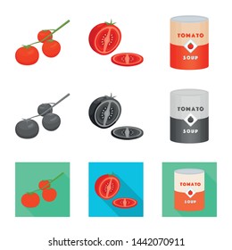 Isolated object of vegetable and delicious symbol. Collection of vegetable and natural stock symbol for web.