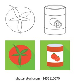 Isolated object of vegetable and delicious symbol. Collection of vegetable and natural stock symbol for web.