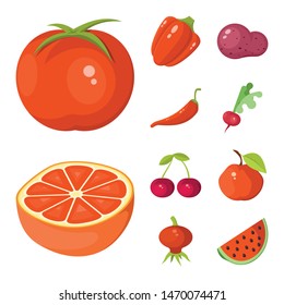 Isolated object of vegetable and food sign. Set of vegetable and ripe stock symbol for web.