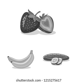 Isolated object of vegetable and fruit symbol. Set of vegetable and vegetarian stock symbol for web.