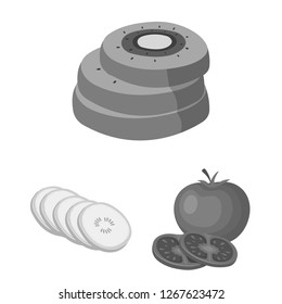 Isolated object of vegetable and fruit symbol. Collection of vegetable and food stock symbol for web.