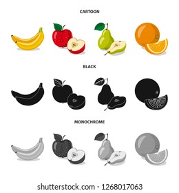 Isolated object of vegetable and fruit symbol. Collection of vegetable and vegetarian stock symbol for web.