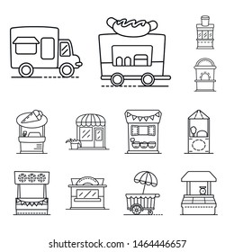Isolated object of vending and public icon. Collection of vending and storefront stock symbol for web.