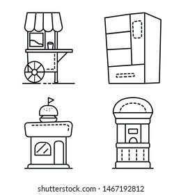 Isolated object of vending and public icon. Collection of vending and storefront stock symbol for web.