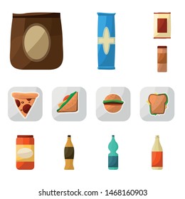 Isolated object of vending and service logo. Collection of vending and snack vector icon for stock.