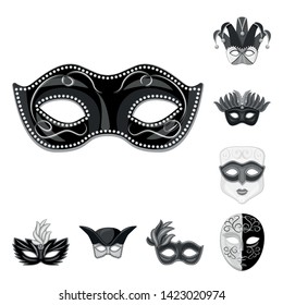 Isolated object of Venezia and festival symbol. Collection of Venezia and celebration vector icon for stock.