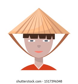 Isolated object of vietnamese and portrait symbol. Graphic of vietnamese and costume vector icon for stock.