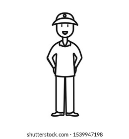 Isolated object of Vietnamese and soldier icon. Graphic of Vietnamese and man stock vector illustration.