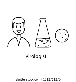 Isolated object of virologist and doctor symbol. Web element of virologist and safety stock vector illustration.