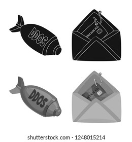 Isolated object of virus and secure icon. Set of virus and cyber stock symbol for web.