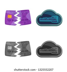 Isolated object of virus and secure icon. Set of virus and cyber stock symbol for web.