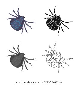 Isolated object of virus and secure sign. Set of virus and cyber stock vector illustration.