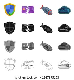 Isolated object of virus and secure symbol. Collection of virus and cyber vector icon for stock.