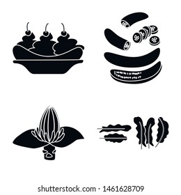 Isolated object of vitamin and eating sign. Collection of vitamin and ripe stock symbol for web.