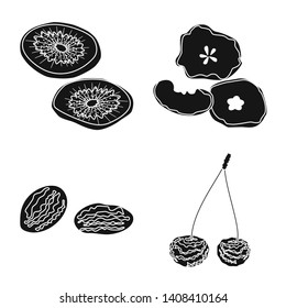 Isolated object of vitamin  and nature   logo. Set of vitamin  and dried  stock vector illustration.
