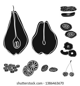 Isolated object of vitamin  and nature   symbol. Set of vitamin  and dried  vector icon for stock.