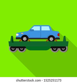 Isolated object of wagon and cargo logo. Web element of wagon and vehicle vector icon for Stock.