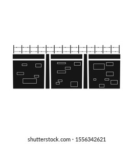 Isolated object of wall and border sign. Graphic of wall and fence stock vector illustration.