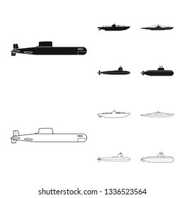 Isolated object of war  and ship icon. Collection of war  and fleet stock symbol for web.