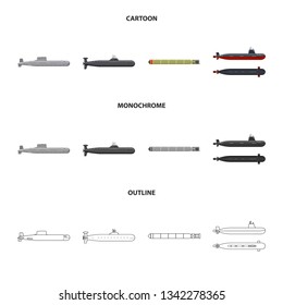 Isolated object of war  and ship icon. Set of war  and fleet vector icon for stock.