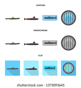 Isolated object of war  and ship icon. Set of war  and fleet vector icon for stock.