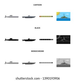 Isolated object of war  and ship icon. Set of war  and fleet stock vector illustration.