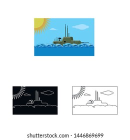 Isolated object of war and ship icon. Collection of war and fleet stock symbol for web.