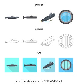 Isolated object of war  and ship logo. Set of war  and fleet stock symbol for web.