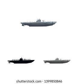 Isolated object of war  and ship logo. Collection of war  and fleet vector icon for stock.
