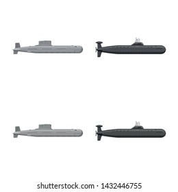 Isolated object of war and ship logo. Set of war and fleet stock vector illustration.