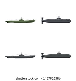 Isolated object of war and ship logo. Collection of war and fleet stock symbol for web.