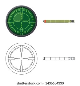 Isolated object of war and ship sign. Set of war and fleet stock symbol for web.