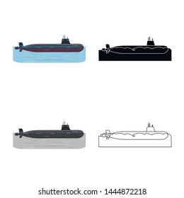Isolated object of war and ship sign. Collection of war and fleet stock symbol for web.