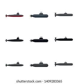 Isolated object of war  and ship symbol. Set of war  and fleet vector icon for stock.