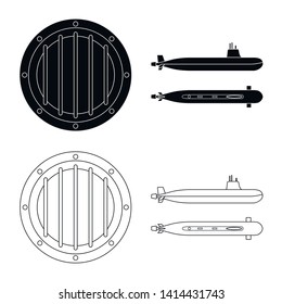 Isolated object of war  and ship symbol. Collection of war  and fleet vector icon for stock.
