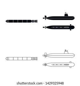 Isolated object of war and ship symbol. Set of war and fleet stock vector illustration.