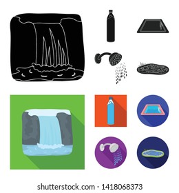 Isolated object of water and drop icon. Set of water and splash stock symbol for web.