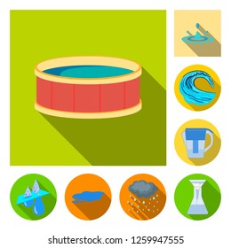 Isolated object of water and drop logo. Collection of water and splash stock vector illustration.