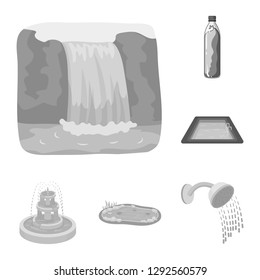 Isolated object of water and drop logo. Set of water and splash stock vector illustration.