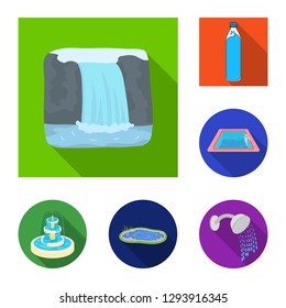 Isolated object of water and drop logo. Set of water and splash stock vector illustration.