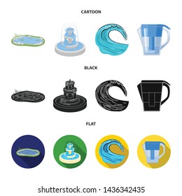 Isolated object of water and drop logo. Collection of water and splash stock vector illustration.