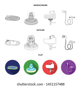 Isolated object of water and drop logo. Set of water and splash stock vector illustration.