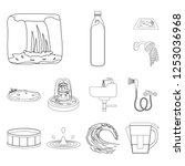 Isolated object of water and drop sign. Set of water and splash stock vector illustration.