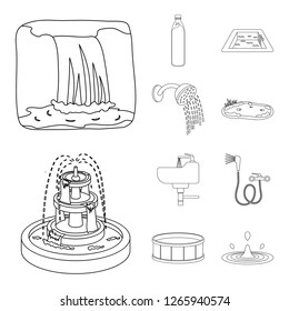 Isolated object of water and drop sign. Set of water and splash stock symbol for web.